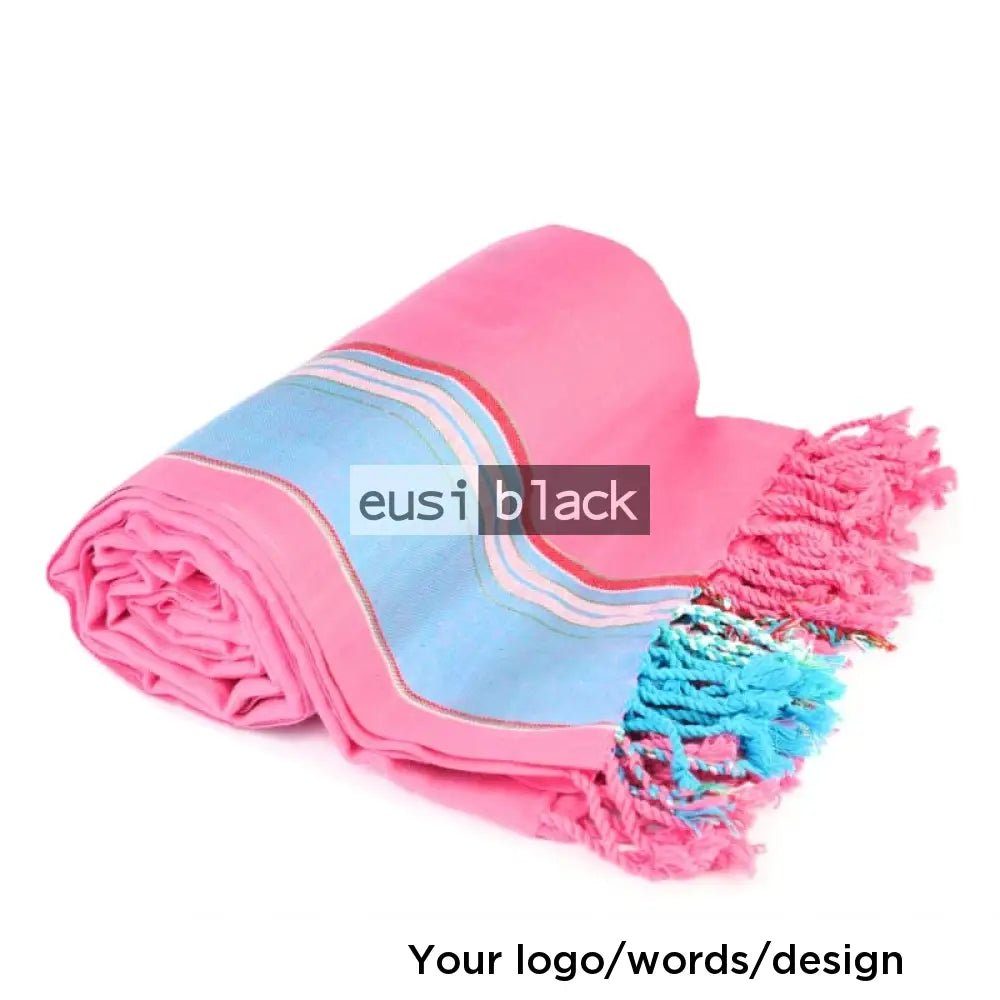 Kikoi beach towel - Pink / Pure cotton / Knotted