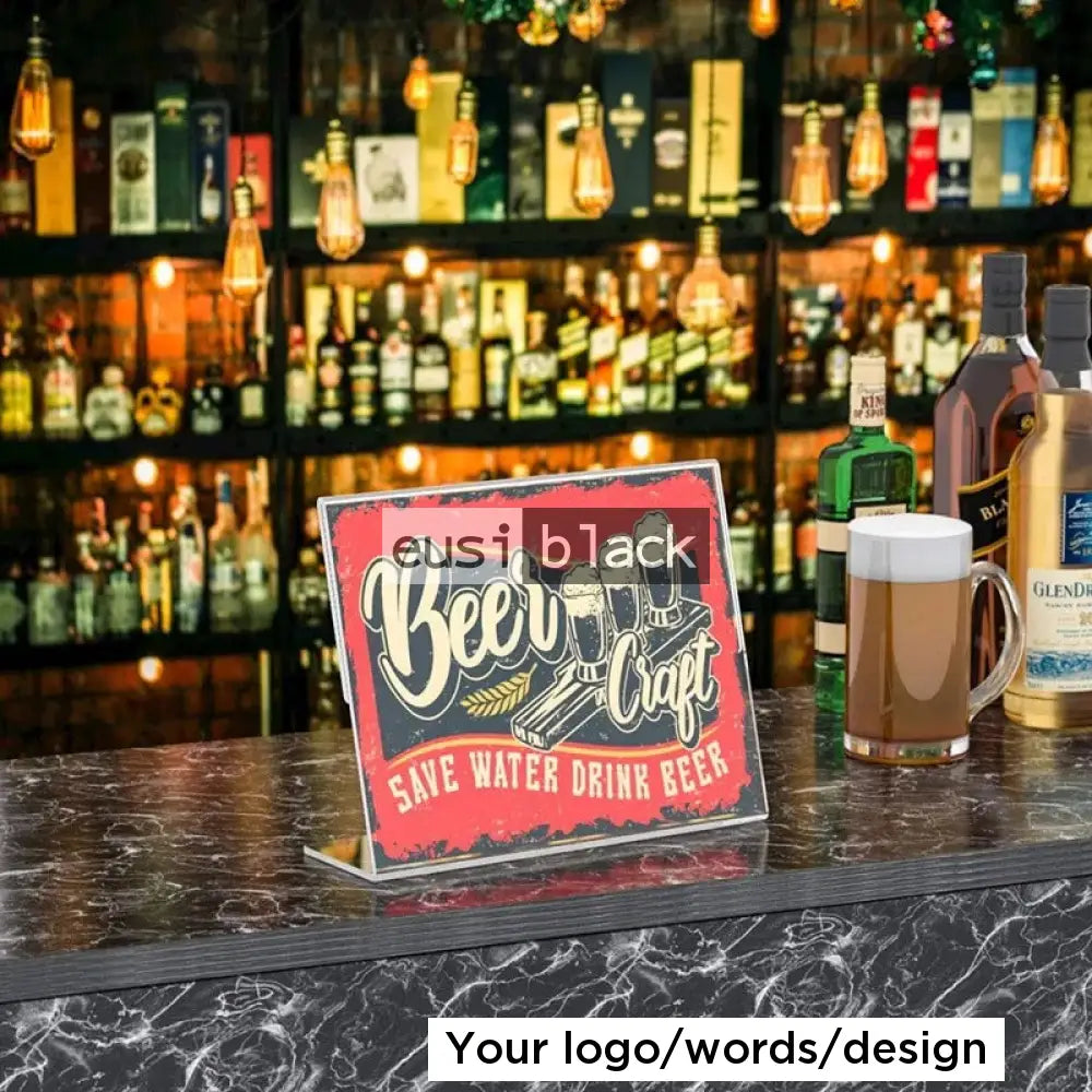 L Shape Sign Names L-shape table sign acrylic award customized by Eusi Black Gift Shop ...