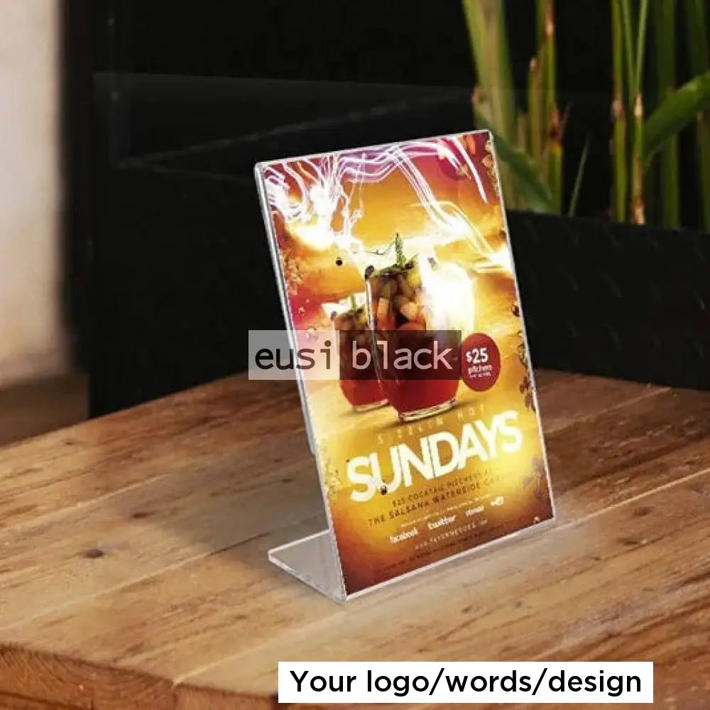 L-shape acrylic table sign