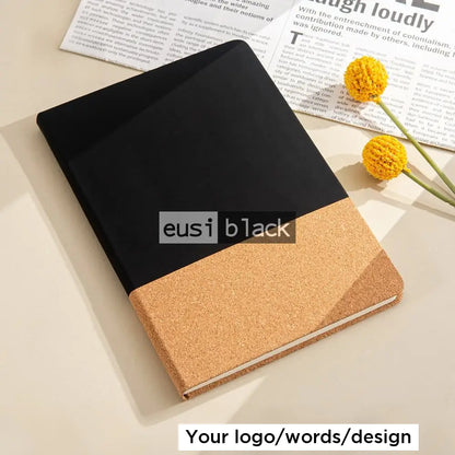 Latitudinal chipped-wood notebook - Black