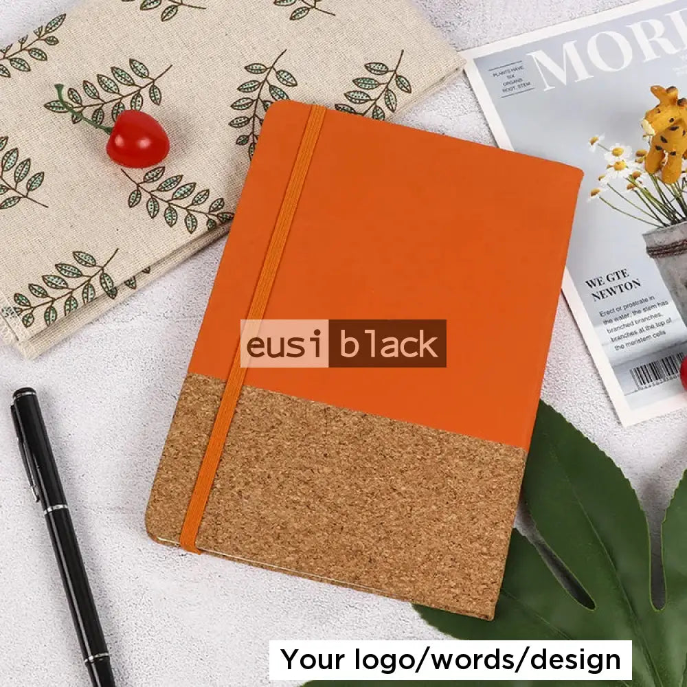 Latitudinal chipped-wood notebook - Orange