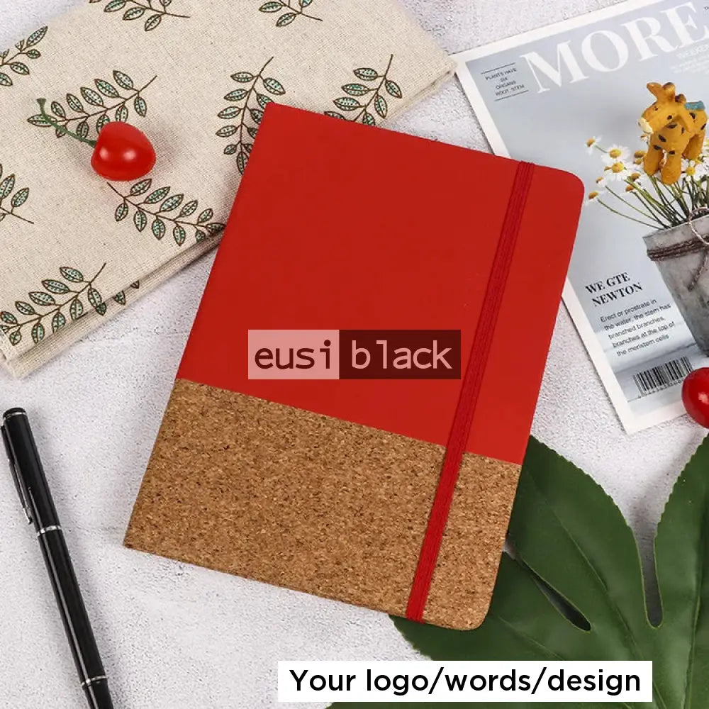 Latitudinal chipped-wood notebook - Red