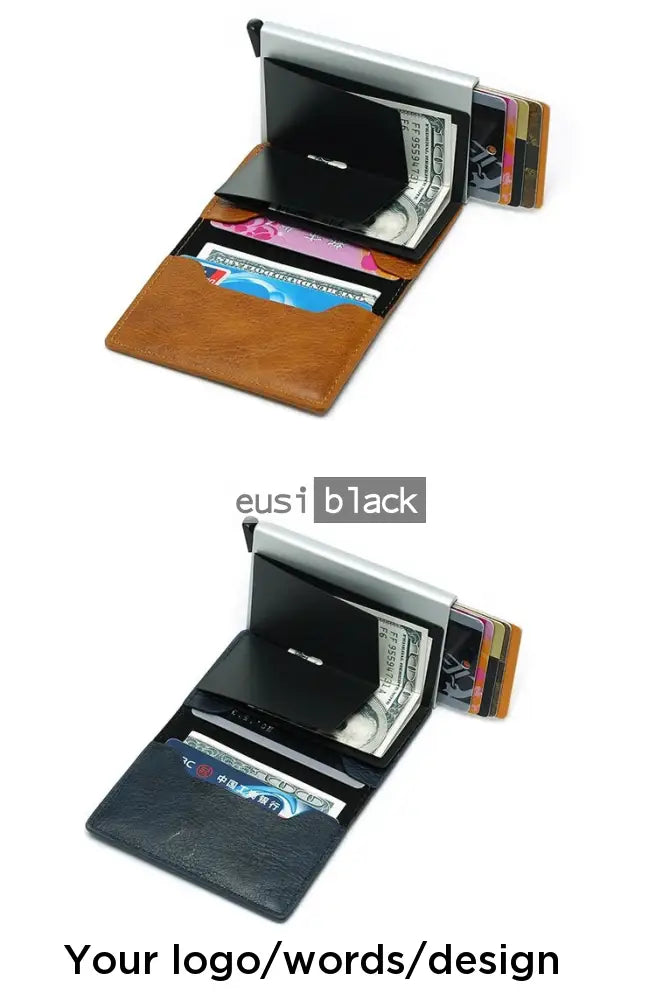 Leather pop-up card holder