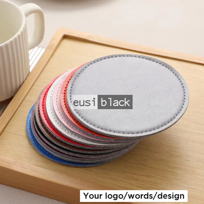 Leather table coaster