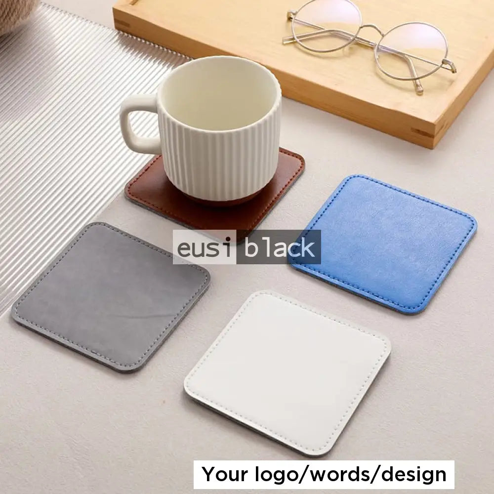 Leather table coaster