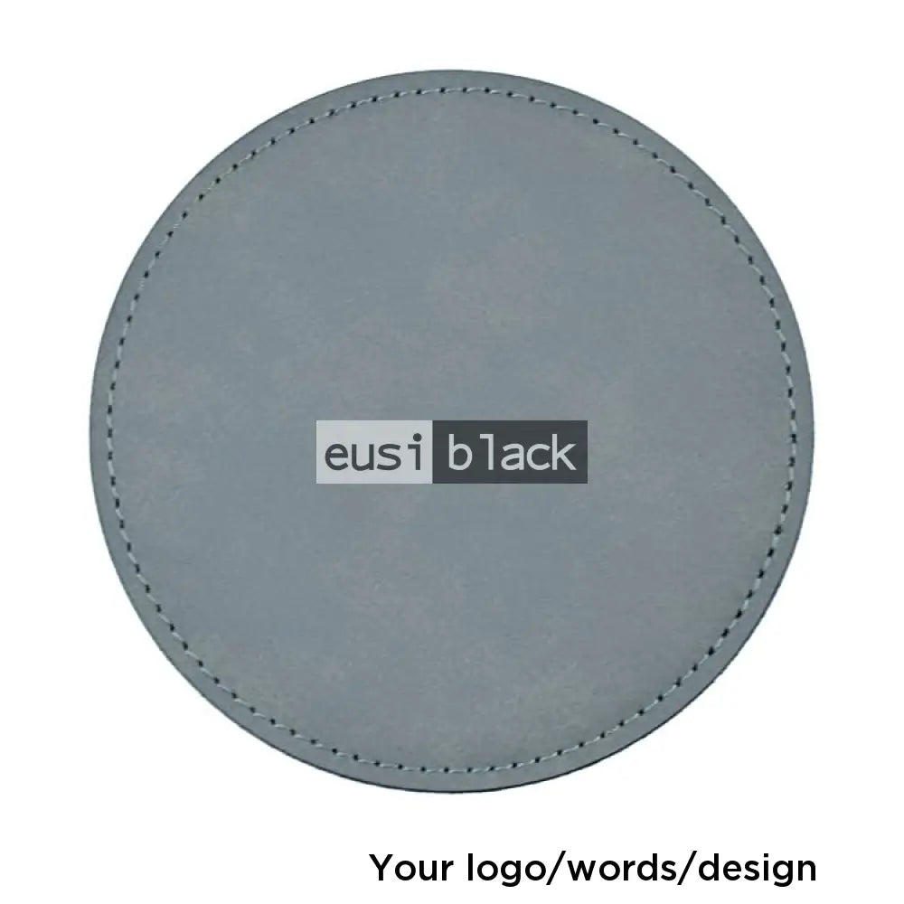Leather table coaster - Circle - 10cm / Grey