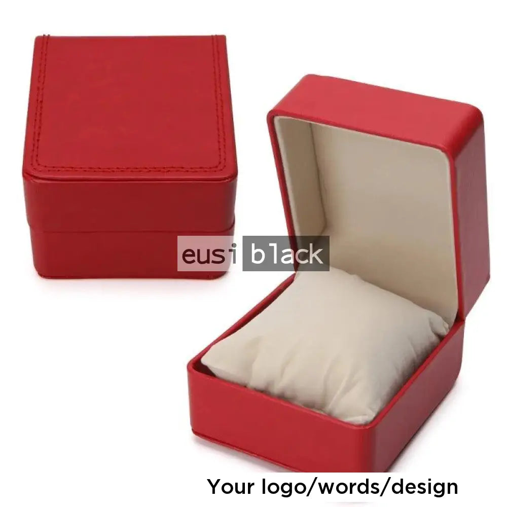 Leather watch box Red