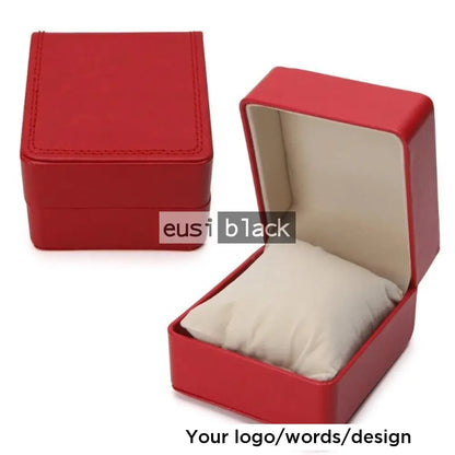 Leather watch box Red