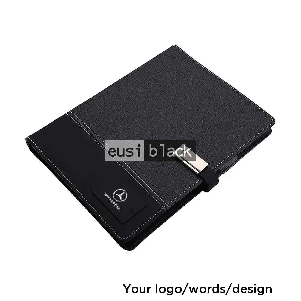 LED inbuilt power bank notebook Black