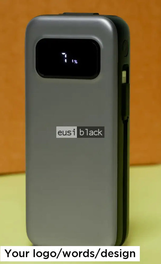 LED screen power bank - 10,000mAH - Silver
