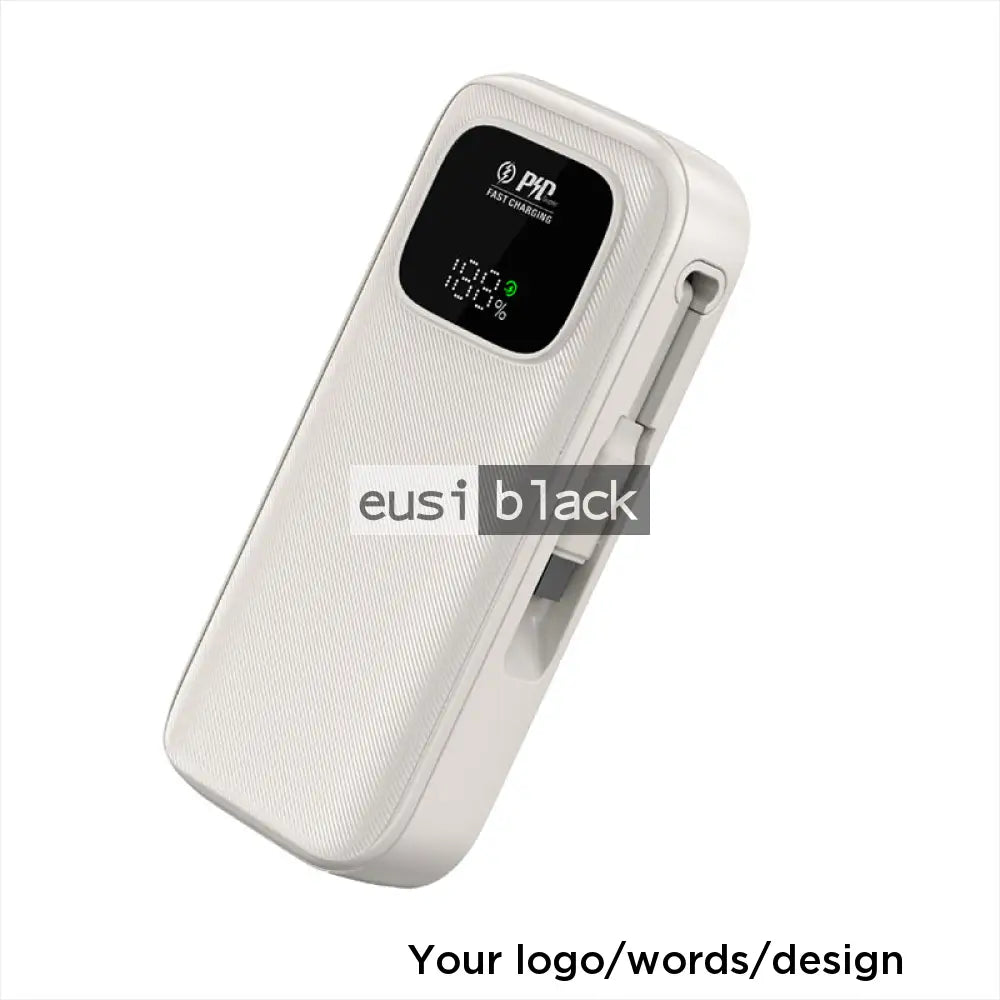 LED screen power bank - 10,000mAH - White