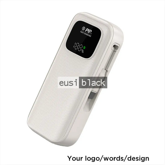 LED screen power bank - 10,000mAH - White