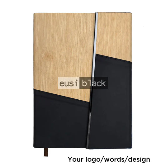Lightning two tone rustic notebook - A5 - Black