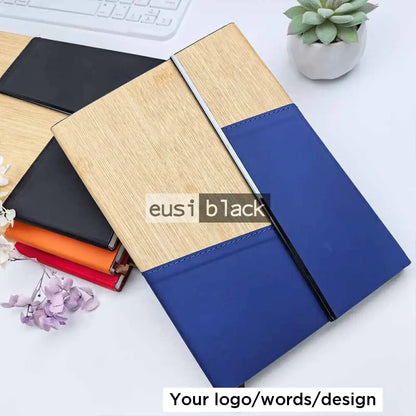 Lightning two tone rustic notebook - A5 - Blue