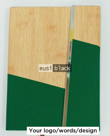 Lightning two tone rustic notebook - A5 - Green