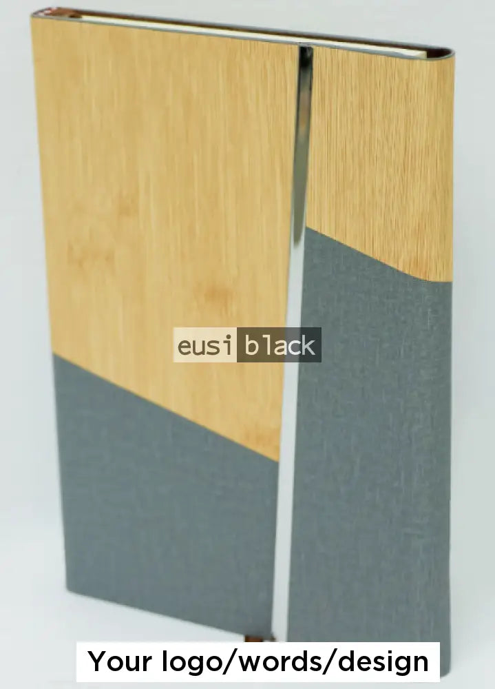Lightning two tone rustic notebook - A5 - Grey