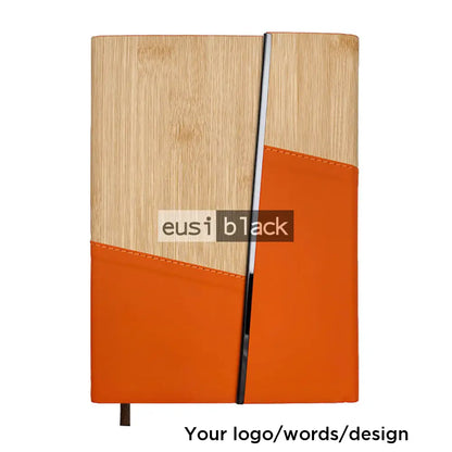 Lightning two tone rustic notebook - A5 - Orange