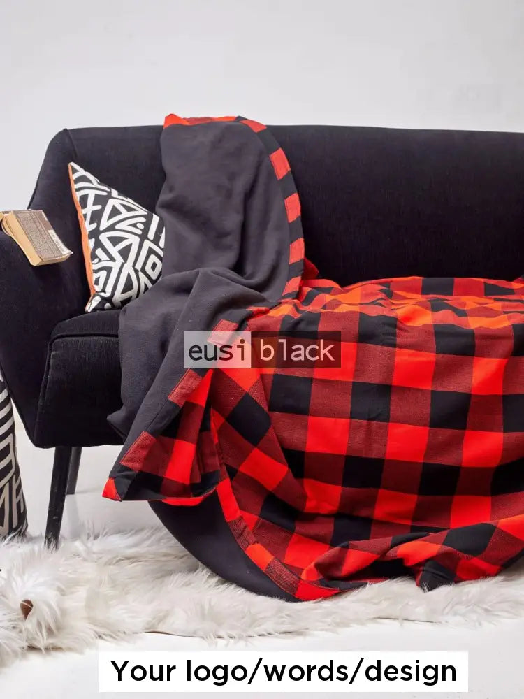 Maasai Fleece Blanket Shuka Red-Black 1
