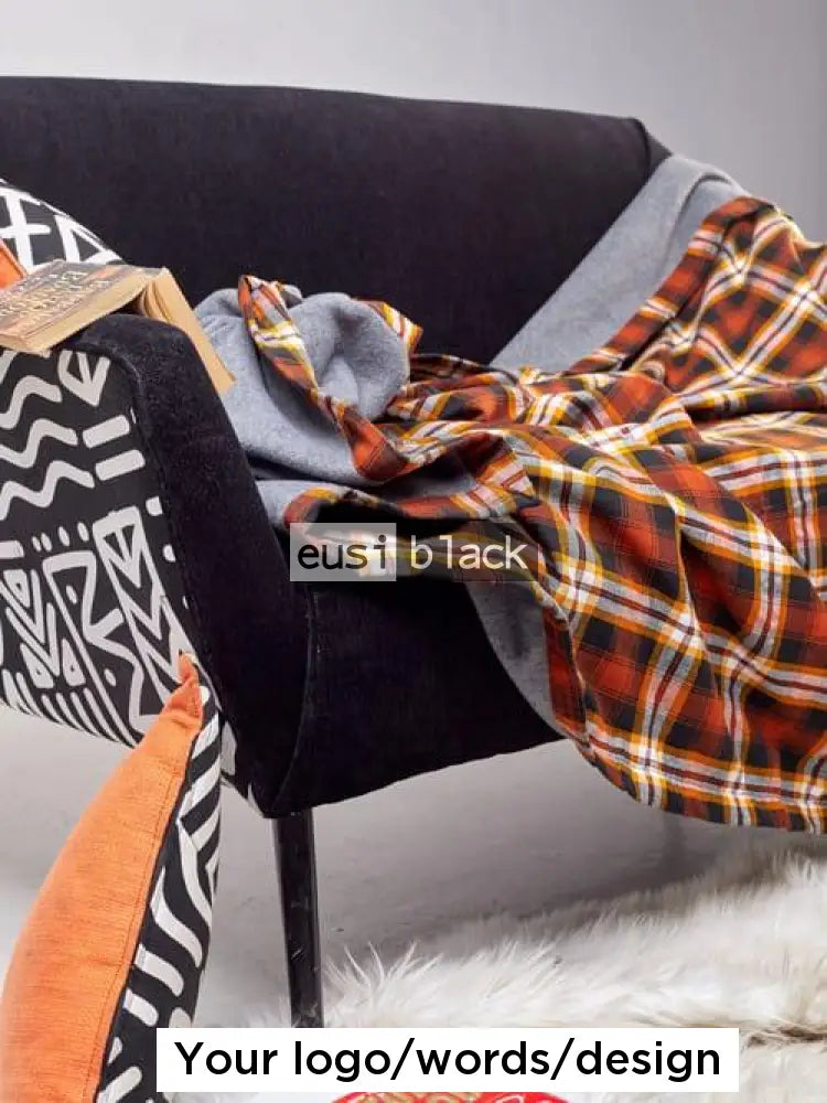 Maasai Fleece Blanket Shuka Yellow-Orange