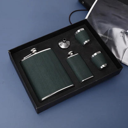 One point five hip flask set