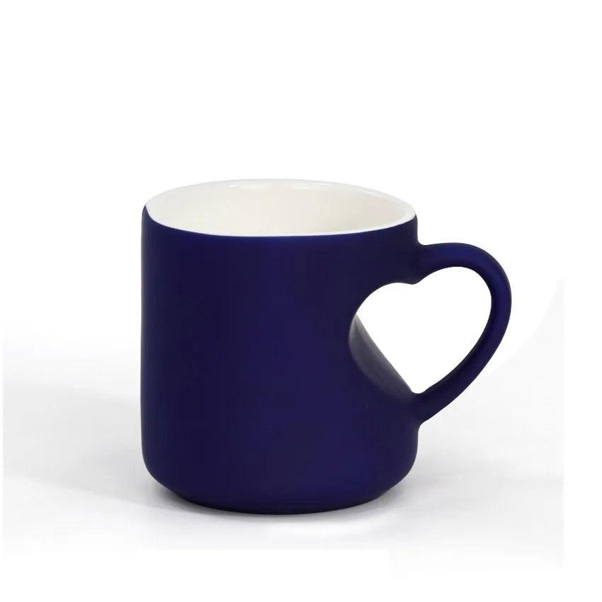 Etched love heart magic mug