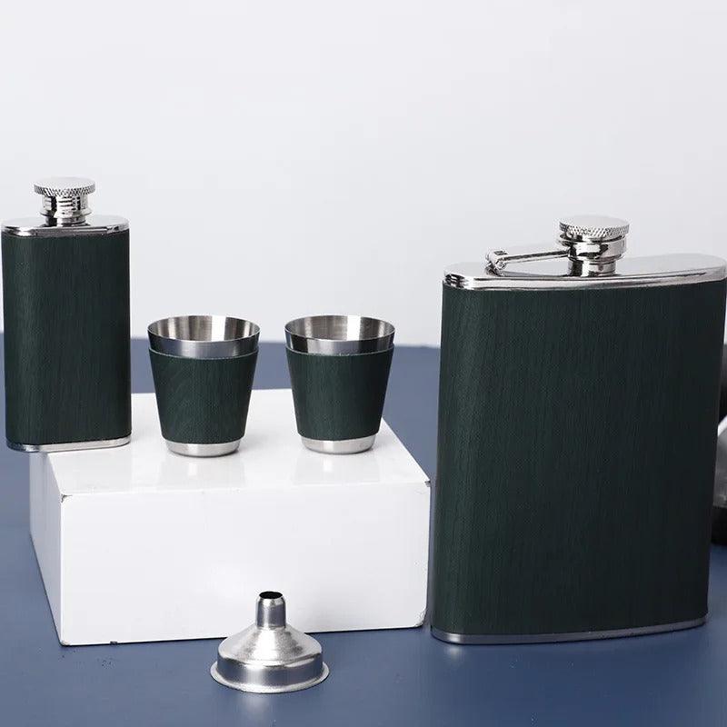 One point five hip flask set