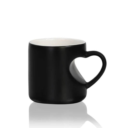 Etched love heart magic mug