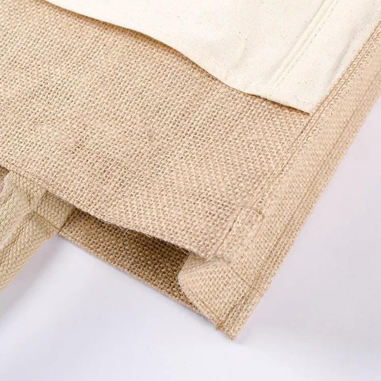 Double layered tote jute bag