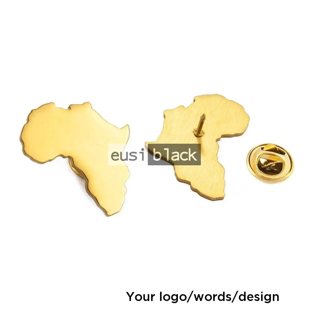 Map of Africa lapel pin - Gold