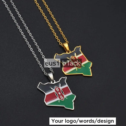 Map of Kenya necklace
