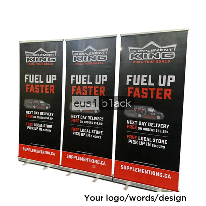 Media broad base pull-up banner