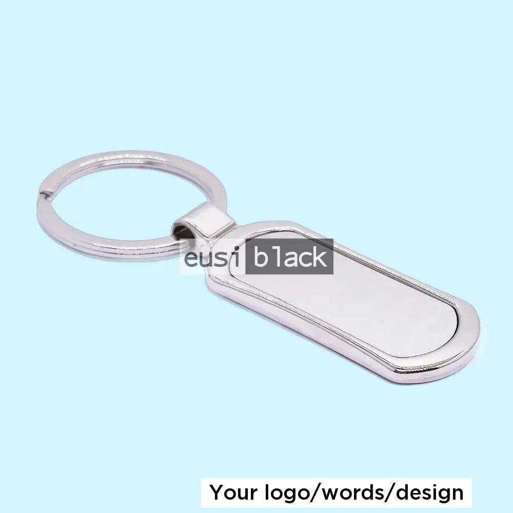 Metallic key chain Compressed oval