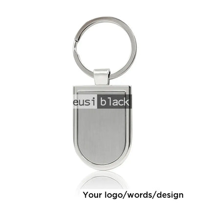 Metallic key chain Rounded square