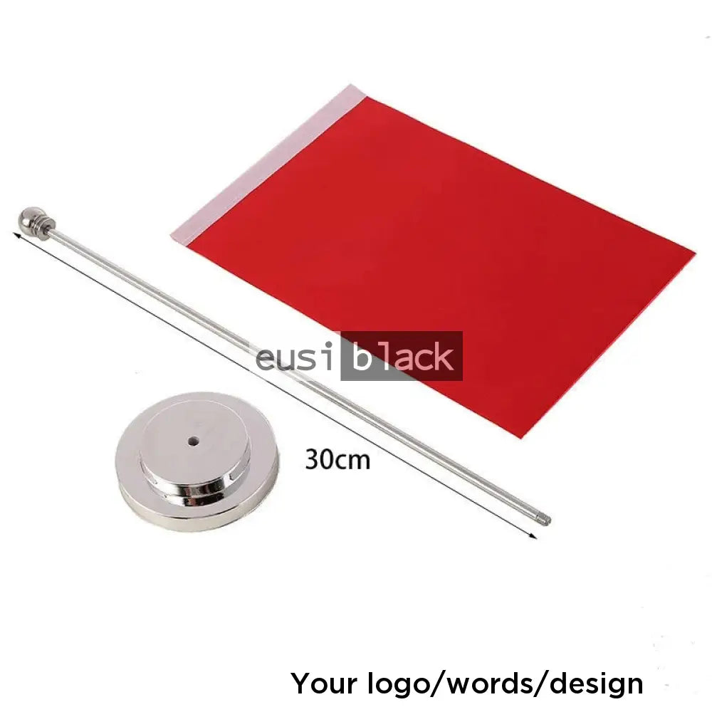 Metallic table flag - heavy duty Silver / Table flag holder only