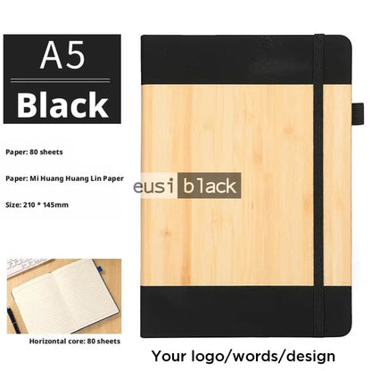 Mid two tone string notebook - Black
