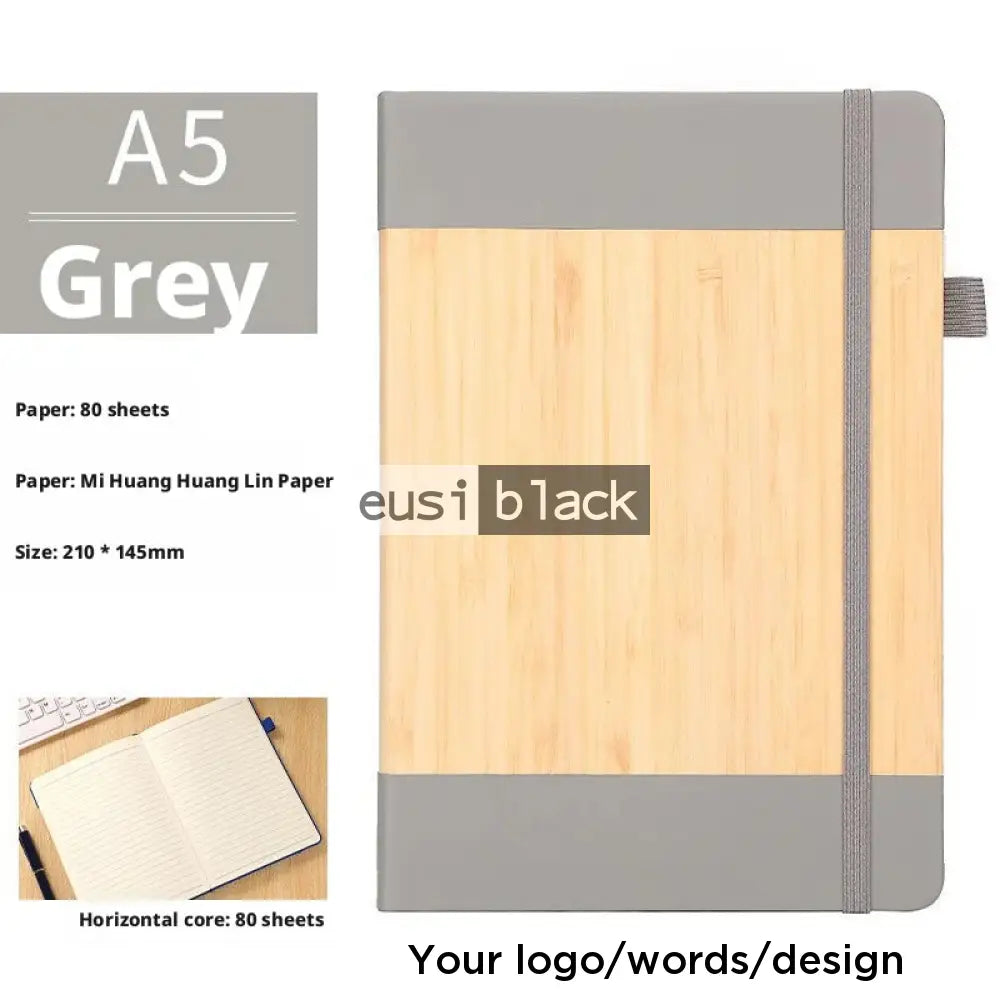 Mid two tone string notebook - Grey