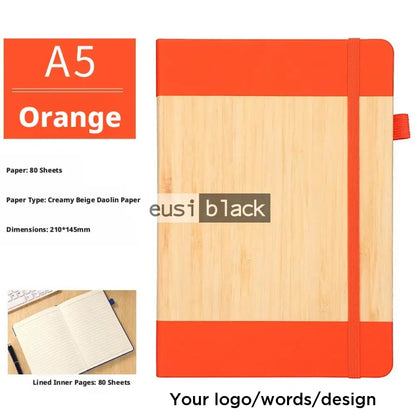 Mid two tone string notebook - Orange