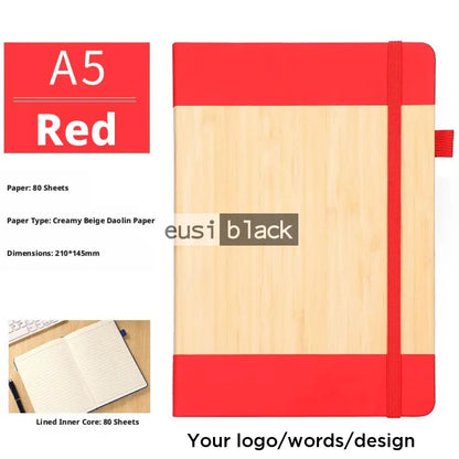 Mid two tone string notebook - Red