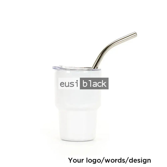 Mini metallic shot glass - 60ml White