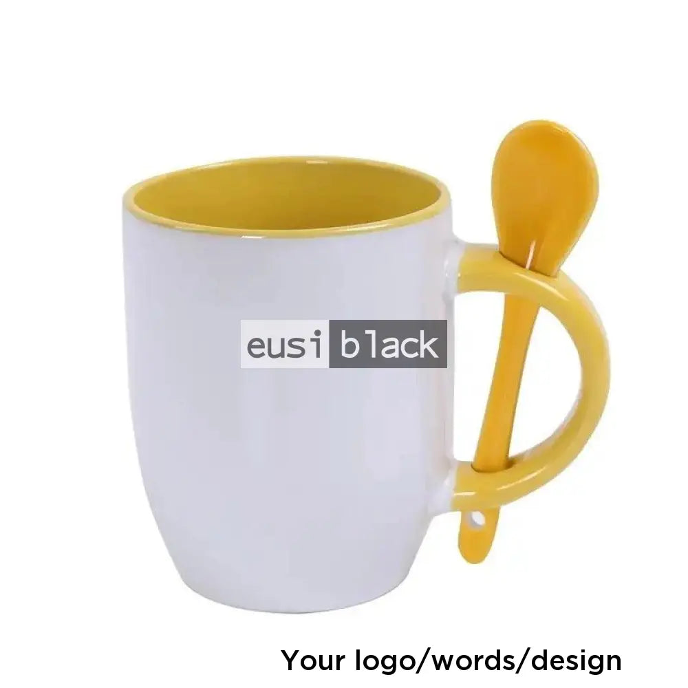Mug with spoon Yellow