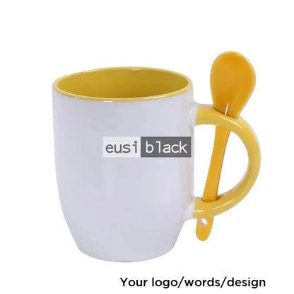 Mug with spoon Yellow