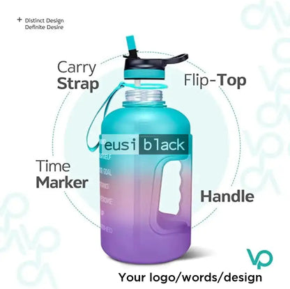 Multi-colored barrel water bottle 2.2L