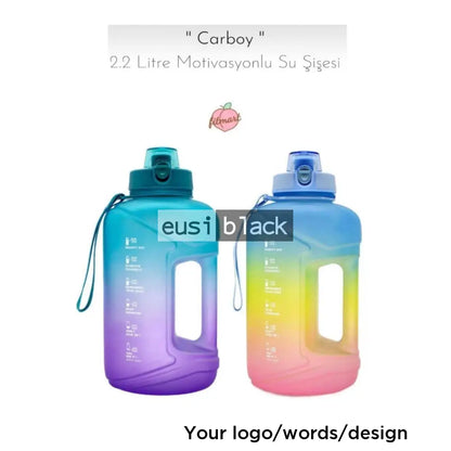 Multi-colored barrel water bottle 2.2L Purple