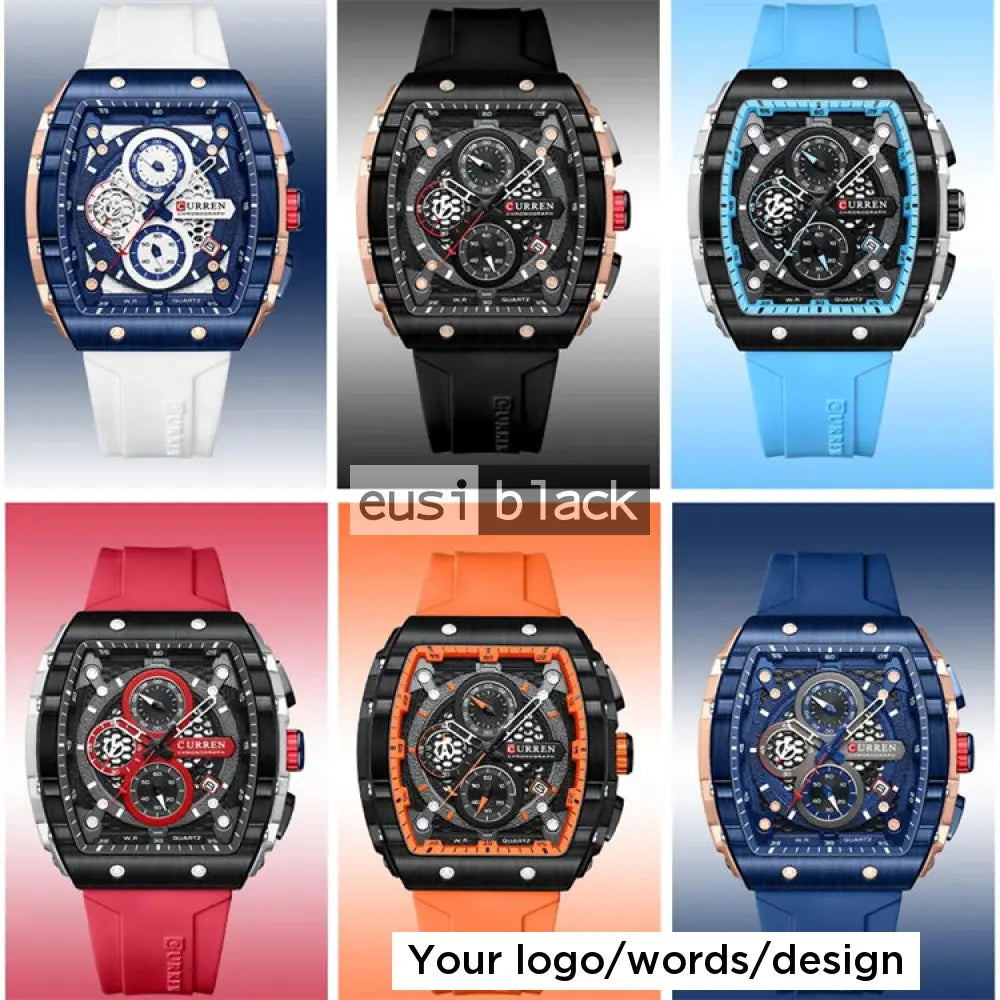 Multi-functional silicon strapped watch Red