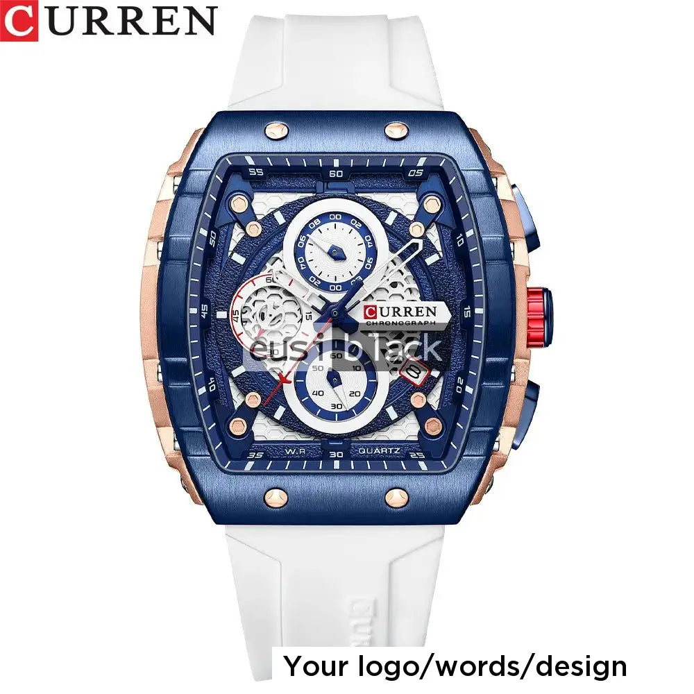 Multi-functional silicon strapped watch White