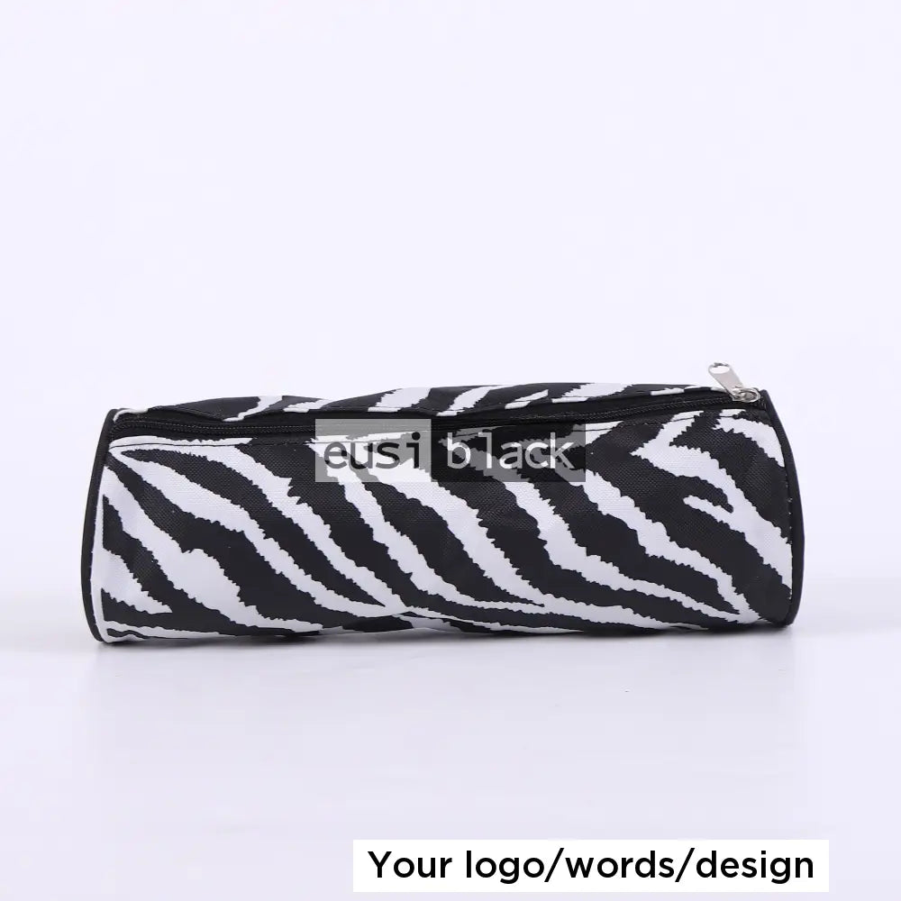 Multicolored stripped pen pouch - Black