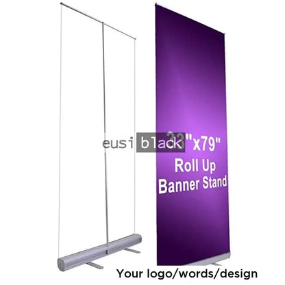 Narrow base roll up banner