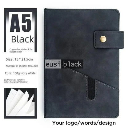 Notebook with phone pouch | A5 Black