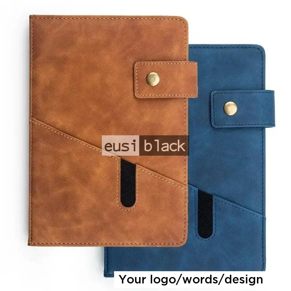 Notebook with phone pouch | A5 Brown