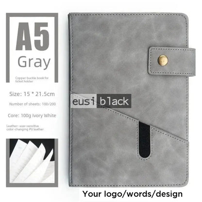 Notebook with phone pouch | A5 Grey